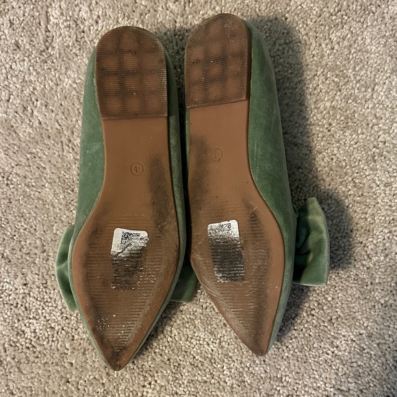 ASOS Green Velvet Flats with Bow - Picture 4 of 5